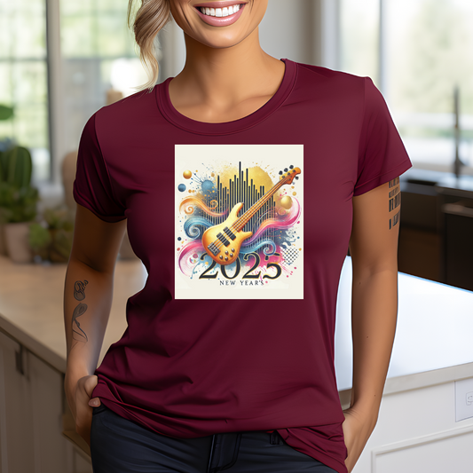 Bass Beats of 2025 - Vibrant New Year Celebration T-shirt