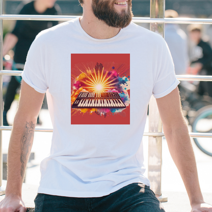 Synthesizer Sunrise - New Beginnings Through Music T-shirt