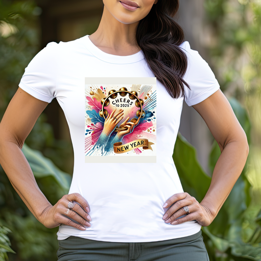 Tambourine Cheers - Vibrant New Year T-shirt