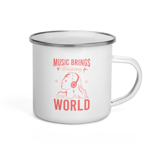 Music Brings Harmony to the World Enamel Mug