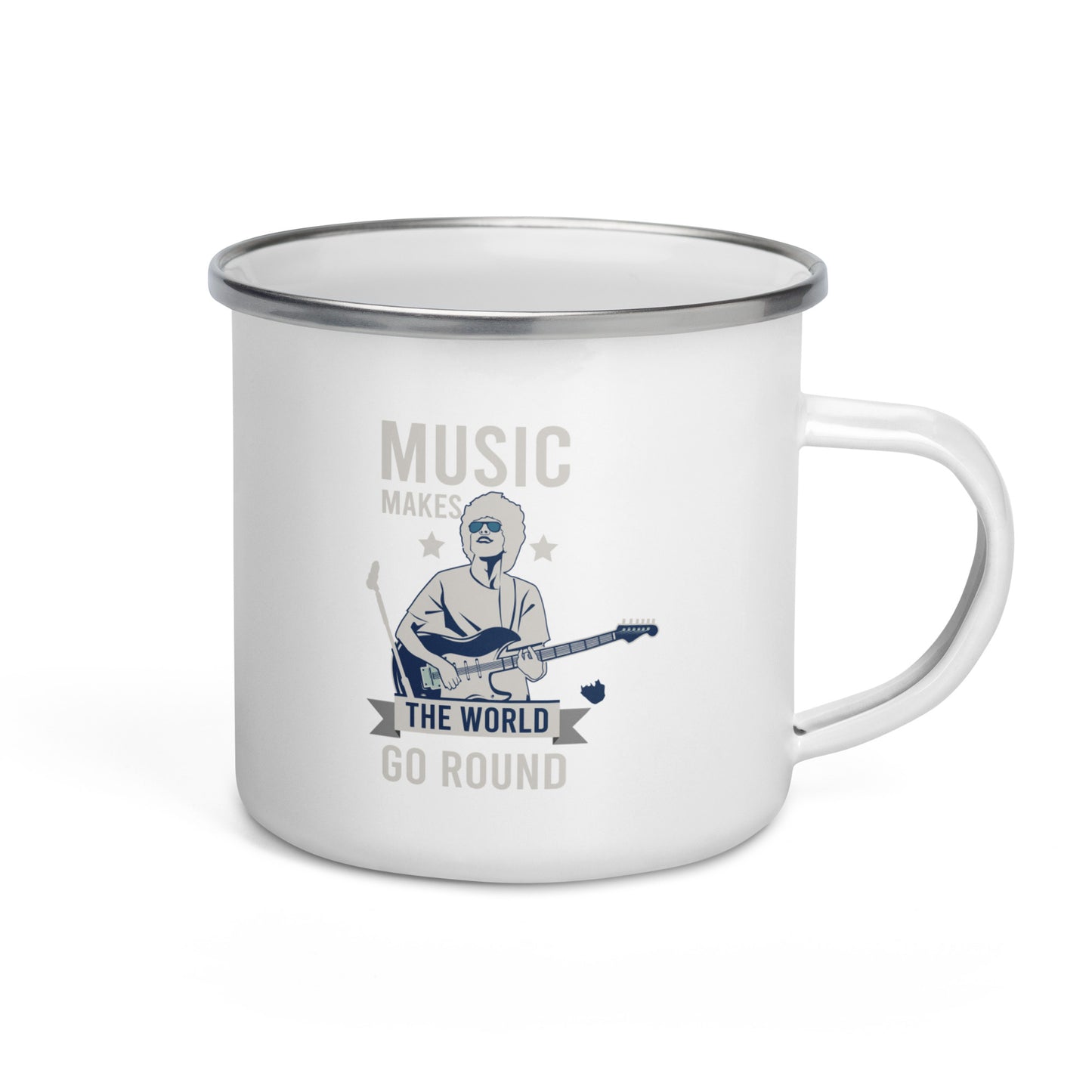 Music Makes The World Go Round Enamel Mug