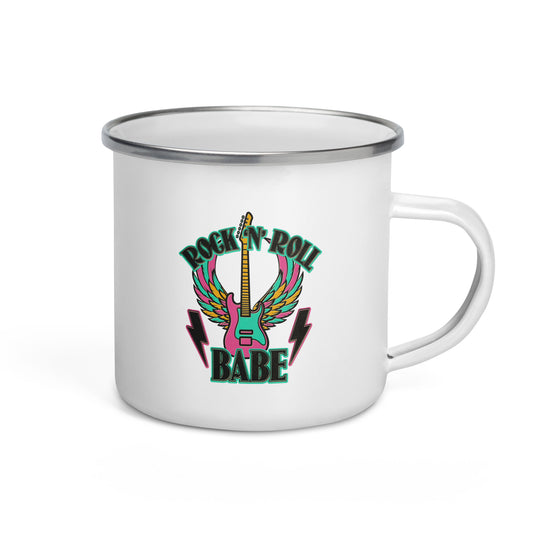 Rock And Roll Babe Enamel Mug