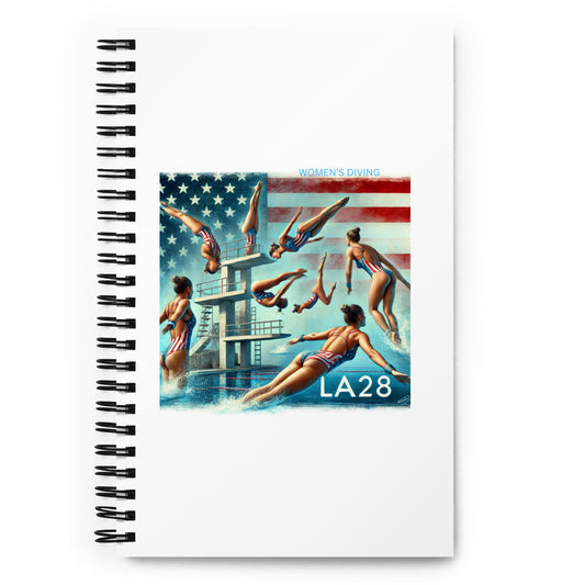 LA28 - Vibrant LA28 Women's Diving Event at SoFi Stadium Spiral Notebook