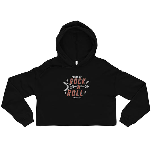 Power of Rock 'n' Roll Crop Hoodie