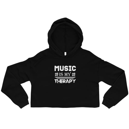 Music Is My Therapy Crop Hoodie