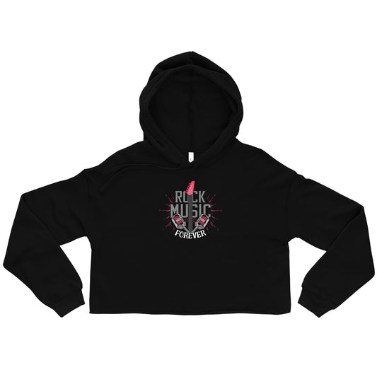 Rock Music Forever Crop Hoodie