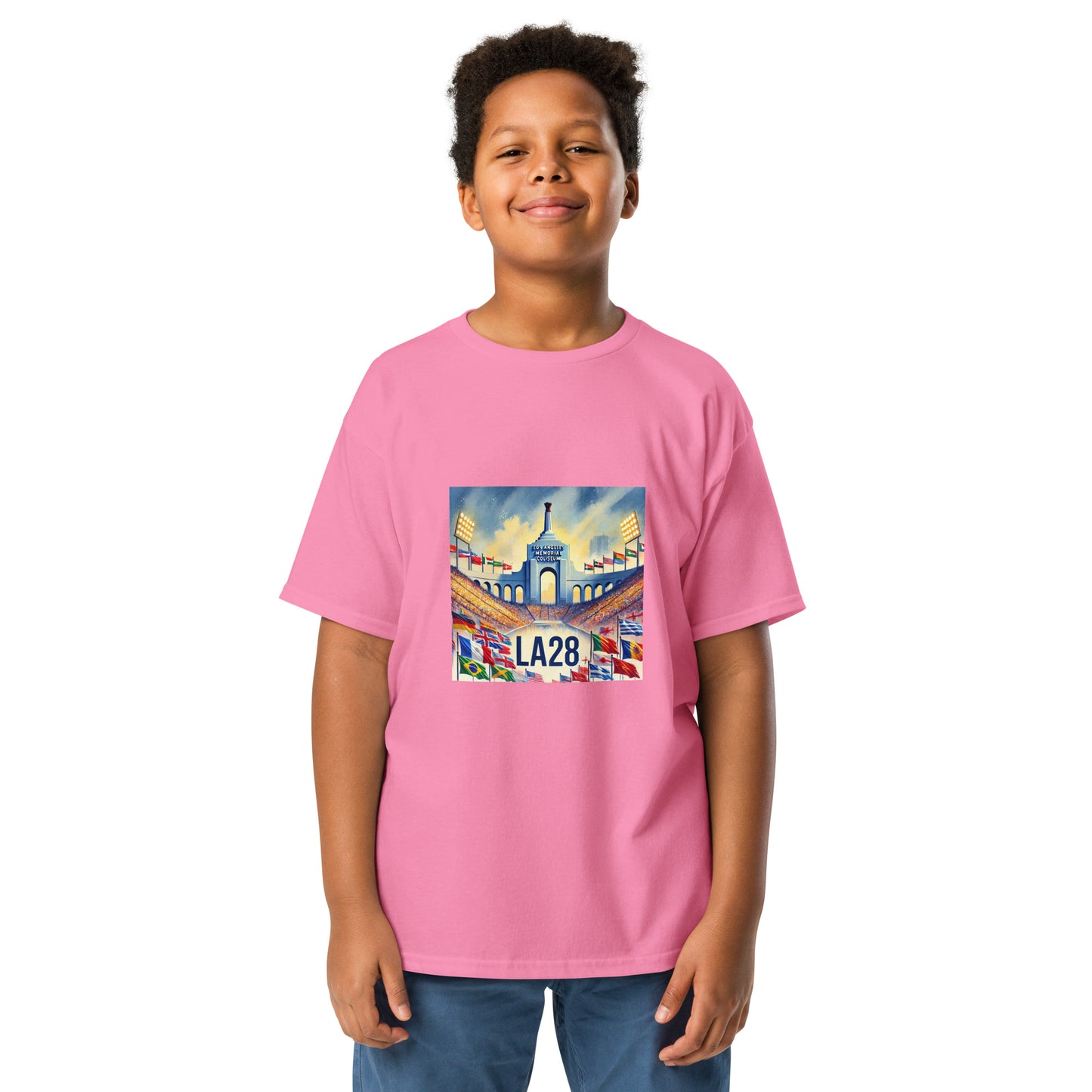 Flags of Nations at Los Angeles Memorial Coliseum LA28 Youth T-shirt