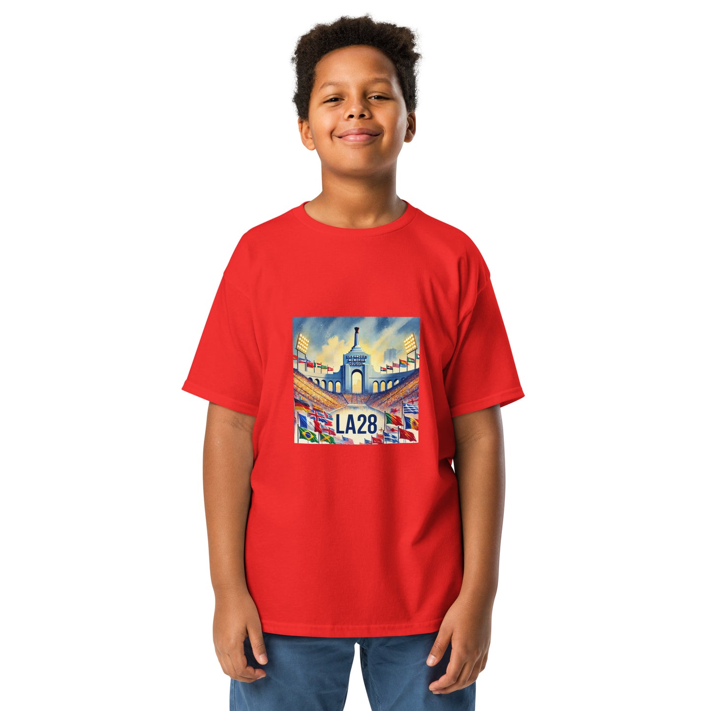 Flags of Nations at Los Angeles Memorial Coliseum LA28 Youth T-shirt